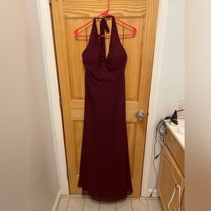 Birdy Grey halter bridesmaid dress. Cabernet. Size L